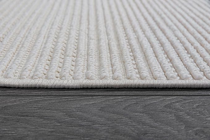 Beverly Rug Micro Loop Area Rug White 6x9 Modern Luxury Soft Trellis Geometric Durable Indoor Area Rugs for Living Dining Room Office Stain Resistant Non Shedding Casual Indoor Carpet White 6 x 9