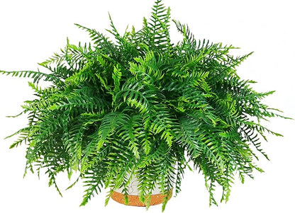 QIANYUN Fake Outdoor Plants-30inch Artificial Ferns UV Resistant Fake Ferns for Bedroom Living Room Garden Outdoor Indoor Decor- Including Planters (Green-03)