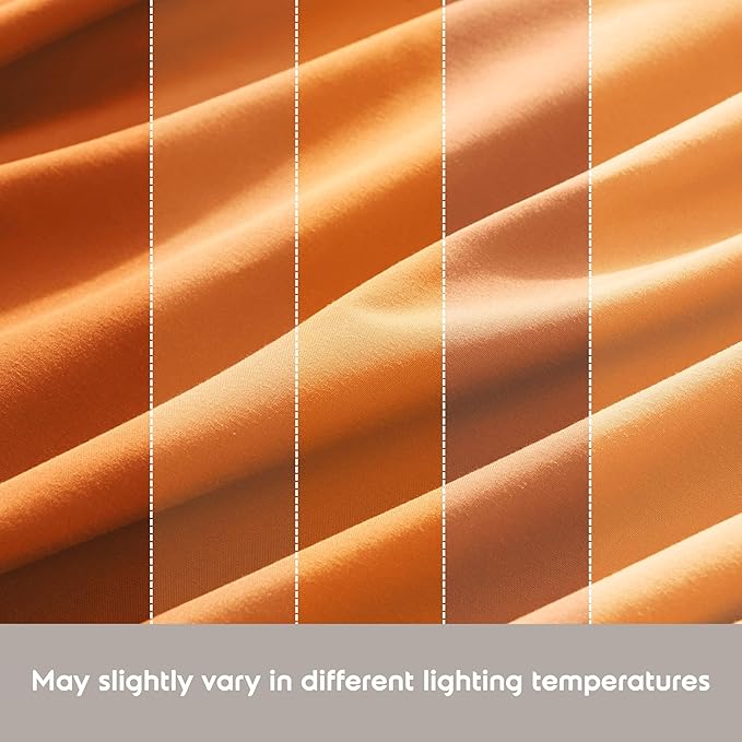 Nestl Queen Sheet Set - Luxury 1800 Ultra-Soft Microfiber Bed Sheets - Double Brushed - Deep Pockets - Easy Fit - 4 Piece Set - Bedding Sheets & Pillowcases (Queen, Light Orange)
