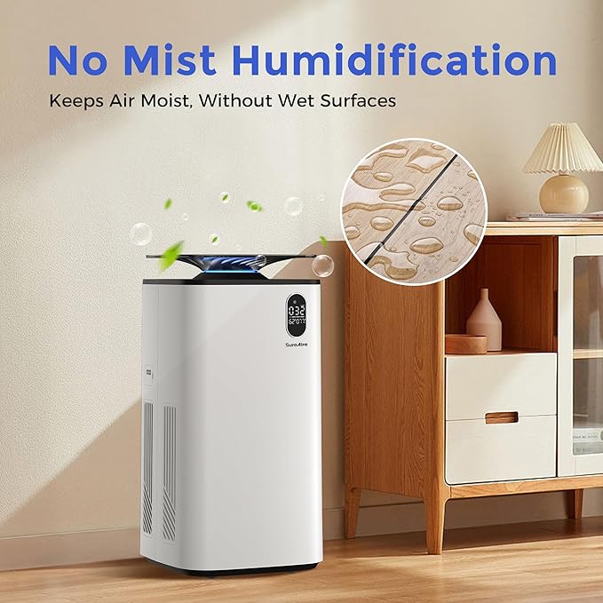 Air Humidifiers and Purifier for Bedroom - 6L Humidifier Air Purifier for Large Room, Effortless Refilling and Cleaning, Ultra-Quiet for a Peaceful Environment in Home and Office