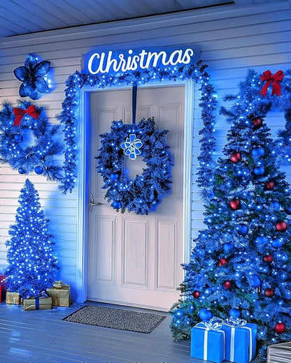 355FT 900 LED Christmas Lights, Extra Long Outdoor String Lights Waterproof, Timer & Memory, 8 Modes Dimmable Plug in Fairy Lights for Outside Tree Wedding Patry Holiday Decorations, Blue