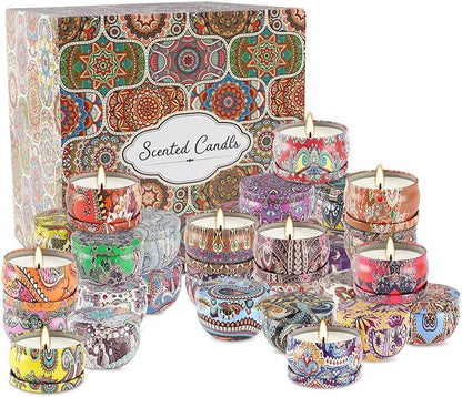 Scented Candles Gifts Set 36 Pack Soy Wax Travel Tin Jar Candles for Home 2.5 OZ Scented Candles for Mom for Christmas, Birthday, Thanksgiving, Mother's Day