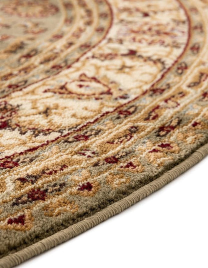 Rugs.com Aditi Collection Rug – 5x8 Oval Green Medium-Pile Rug Perfect for Living Rooms, Large Dining Rooms, Open Floorplans