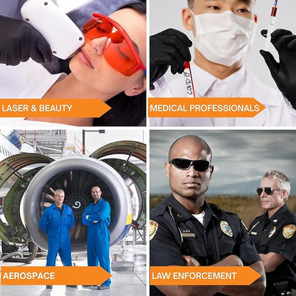 5-6 Mil HEAVY DUTY Black Nitrile Gloves, Powder Free, Latex-Free, Exam, Food, Mechanic, Tattoo Disposable Gloves