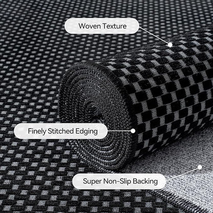 YDKGL 3x5 ft Area Rug Entryway Runner Rug Non Slip Washable, Boho Woven Kitchen Runner Rugs Door Mat Entry Rugs Carpet for Indoor Foyer Backdoor Hallway Floor Bedroom Living Room, Black
