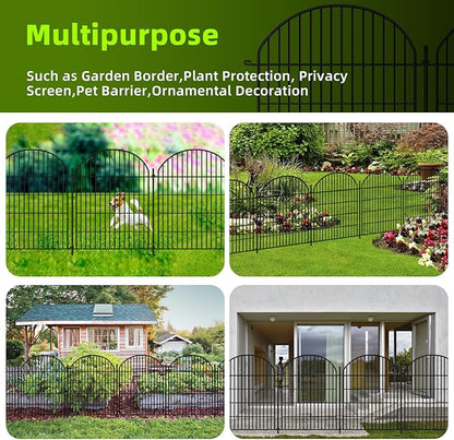 6 Panels 36in H x 13.5ft L Garden Fence, Animal Barrier, Decorative Rustproof Metal No Dig Fence Panels, Garden Edging Border Panel Fencing for Outdoor, Yard, Patio