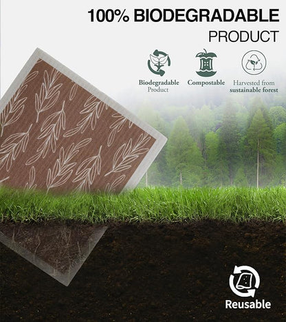 Swedish Dishcloths for Kitchen100% Biodegradable | 10 Pack Reusable Cellulose Sponge Cloths | Ultra Absorbent, Eco-Friendly Cleaning Towels | Dishcloths for Washing Dishes and General Cleaning
