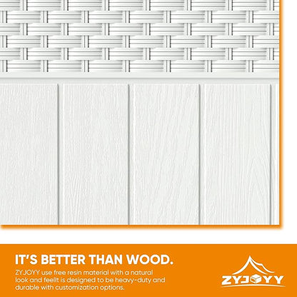 ZYJOYY 33 Gallon Resin Deck Box, Weatherproof Outdoor Storage Box for Patio, Garden and Yard, Lockable Waterproof Bin for Tools, Cushions, and Accessories, White