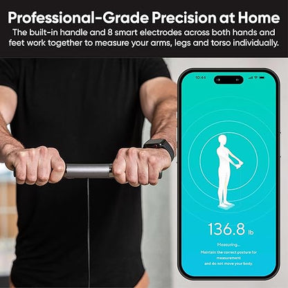 Wyze Scale Ultra BodyScan Smart Scale with Handle – Wi-Fi & Bluetooth Body Composition Scale for Weight, BMI, Body Fat, Muscle Mass, and Segmental Measurement, Black