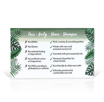 "Coco Fiji Soap Bar for Face and Body Infused With Organic Coconut Oil, Tea Tree Spearmint Essential Oil, Natural Soap for Moisturizing & Pore Purifying Skin, 7 oz, Pack Of 3 "