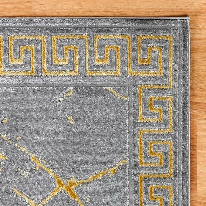 GLORY RUGS Area Rugs Marble 4x5 Grey Gold Carpet Modern Abstract Rug Living Room Dining Bedroom Rug