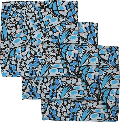 GEOMETRY Kitchen Dish Cloths - Spring & Summer Collection - Premium Dishcloths with Geoweave - Absorbent & Fast Drying Kitchen Towels - Blue Garden Wings, 10" x 10" - 3-Pack
