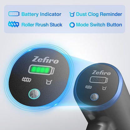 Zefiro Cordless Vacuum Cleaner for Home,450W /40Kpa Stick Vacuum with 50Mins Working Time, Anti-Tangle 1.5L Dust Cup, Rechargeable Wireless Handheld Vacuum for Pet Hair/Carpet/Floor,C10