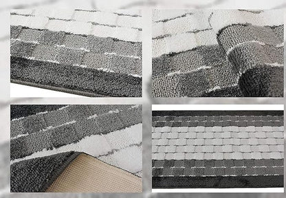 Custom Cut Hallway Runner Rug, Slip Resistant, 31 Inch Wide X Your Choice of Length, Checkered White, 31 Inch X 17 feet