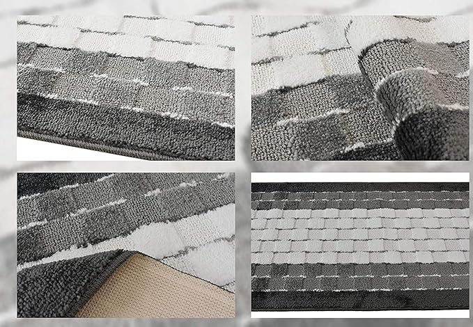 Custom Cut Hallway Runner Rug, Slip Resistant, 31 Inch Wide X Your Choice of Length, Checkered White, 31 Inch X 4 feet, Doormat