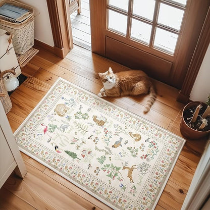 Machine Washable Throw Rugs for Entryway: Door Mat Indoor Entrance 2x3 Rug Small Area Rug Non-Slip Low Pile Kitchen Rugs for Entrance Front Door Indoor Entry Bedside Living Room