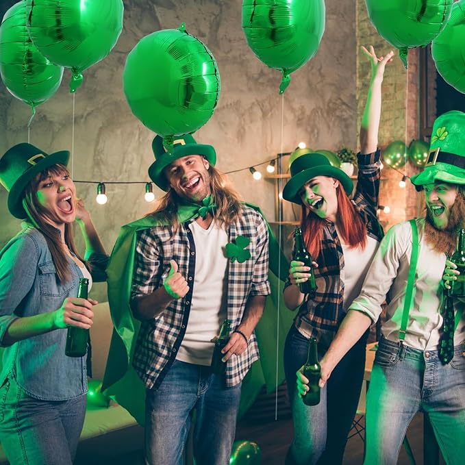 TONIFUL 30Pcs 18 Inch Round Balloons Large Green Round Shape Foil Balloons Big Green Round Helium Mylar Decorations for Birthday Wedding Baby Shower Anniversary Engagement Party Supplies