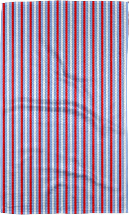 GEOMETRY Kitchen Towels - Quick Dry, Absorbent Microfiber Dish Towels for 4th of July, Memorial Day, Veterans Day, and Holiday Decor - Red, White, and Blue - Liberty Lines