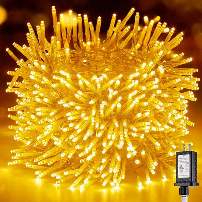Minetom Christmas Tree Lights Outdoor - 200 LED 10 Ft Firecrackers String, 12 Modes Timer Waterproof Connectable Plug-in Twinkle Fairy Lights for Xmas Tree Garland Party