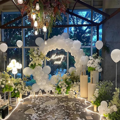 154pcs White Balloons Different Sizes 5/10/12/18 Inch Balloon Garland Kit,White Balloons for Balloon arch Birthday Weddings Anniversary Graduation Party Decorations