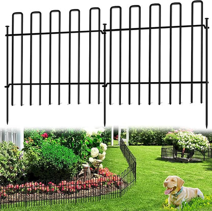 26 Panels No Dig Animal Barrier Fence, 13in(H) x 37ft(L) Garden Edging Border Fencing, Rustproof Metal Stakes Decorative Garden Fence, Dog Digging Defense Fencing Barrier for Outdoor, Yard, Patio