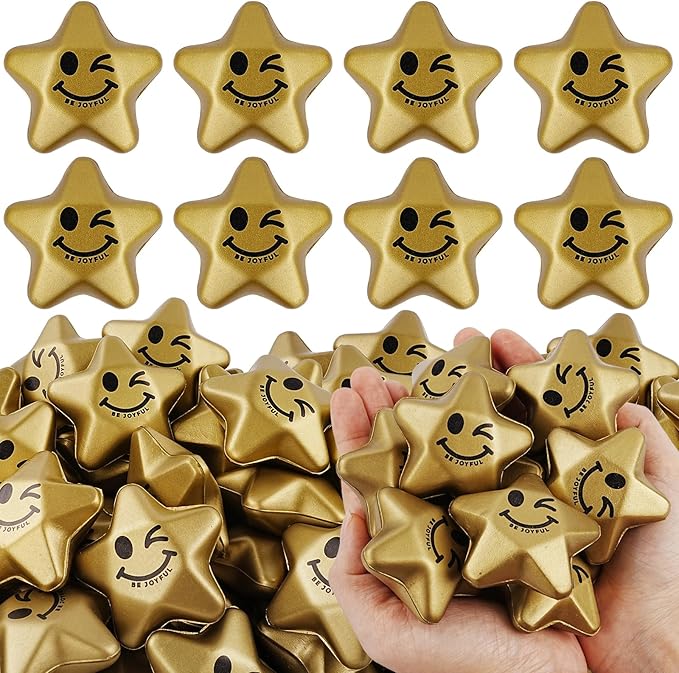 36PCS Stress Balls, Star Stress Balls for Adults & Kids, Mini Foam Ball Stress Relief Toys, Fidget Anxiety & Anger Relief at Work/School/Home, Student Prizes, Perfect Party Favors