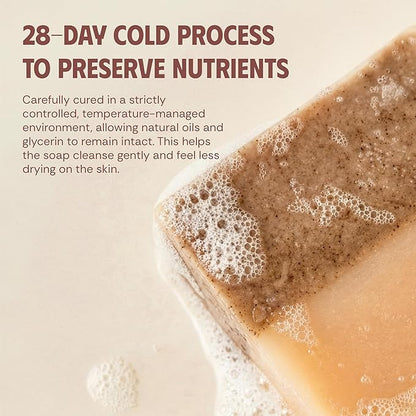 Brown Rice & Coconut Milk 2-in-1 Luxurious Natural Soap Bar (4.2 oz) | Gentle Exfoliation & Nourishing Cleanse | Cold-Processed, Handmade in Vietnam for Smooth, Fresh Skin (Pack of 1)