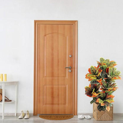 momoplant Artificial Croton Plant, 39inch Faux Fiddle Leaf fig Tree, Artificial Trees for Home Decor, Ficus Lyrata Tree with Plastic Pot, Silk Plants for Home Decor Indoor