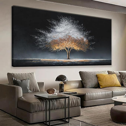 Large Canvas Wall Art For Living Room Home Wall Decor Burning Gray Tree Of Life Wall Art Decor Modern Artwork Abstract Art Prints Bedroom Kitchen Office 29x58 Inch Canvas Prints