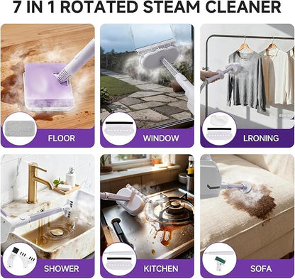 Steam Mop, Powerful Detachable Handheld Steamer with 350ml Tank, 23FT Power Cable, Steam Mops for Floor Cleaning, Tiles, Windows, Tile Grout, Carpets, Furniture