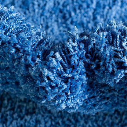 Unique Loom Solid Shag Collection Area Rug (9' x 12' 2" Rectangle, Periwinkle Blue)
