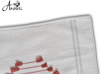 Craftyansari Handwoven Cotton Yoga Mat, Natural, 72 x 24 Inches, Fair Trade, Soft Absorbent Surface for Exercise, Workout, Meditation