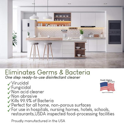 In-Cide Hospital Grade Disinfectant Spray - EPA Registered Cleaner Kills 99.9% MRSA, Norovirus - Medical Grade for Home Office Clinic - Fresh Scent - 1 Gallon + 32oz Bundle