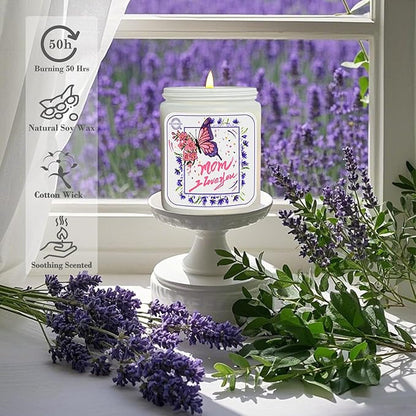 Christmas Gifts for Mom, Lavender Eucalyptus Scented Candles for Home Scented, Soy Wax Aromatherapy Candle, Non Toxic, 50 Hour Long Burning, Birthday Thanksgiving Gift for Mom Mother