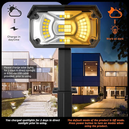 Solar Spot Lights Outdoor Landscape Lights, IP65 Outdoor Waterproof Spotlights, 40 LED's Outdoor Solar Lights for Yard Palm Trees Driveway Patio Pool 10 Pack