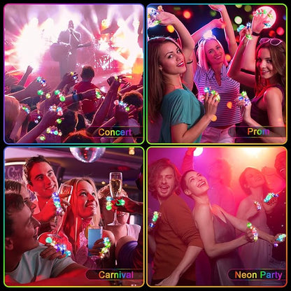 Party Favors 100 Pcs Light Up Rings, Glow In The Dark Party Supplies, 6 Style Flashing Glow In The Dark Rings for Adults & Kids, LED Ring for Birthday, Concert, Raves, Halloween, Christmas