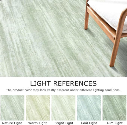 KOZYFLY Modern Abstract Runner Rugs 2x6 Green Machine Washable Area Rug for Bedroom Non-Slip Living Room Rug, Faux Wool Soft Low Pile Office Carpet for Dining Room, Bedroom, Kitchen Bathroom