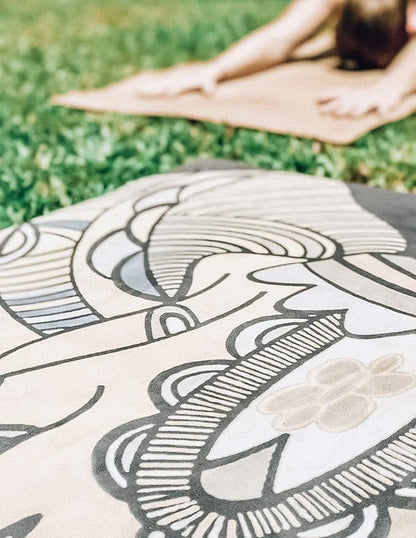 Suede yoga mat - Premium Printed Natural Eco-friendly Non-Slip Mat Great for Hot Yoga, Pilates, Workouts (72 inch x 24 inch x 3mm thick)