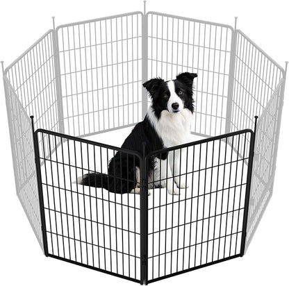 SunsGrove Dog Playpen Outdoor, Heavy Duty 40 Inch 2 Panels Play Pen for Medium and Large Dogs, Free and Safe Play Dog Fence, Black