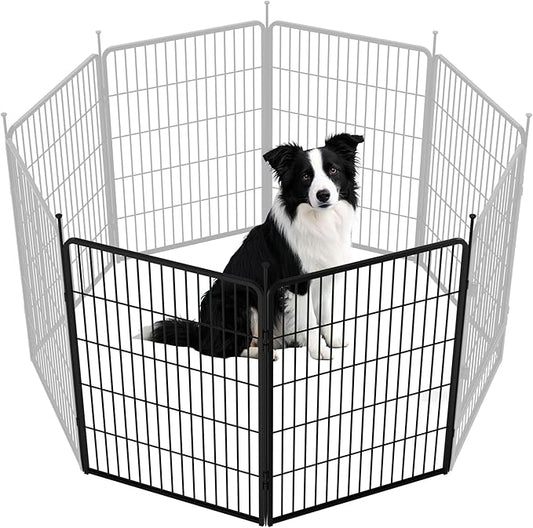 SunsGrove Dog Playpen Outdoor, Heavy Duty 40 Inch 2 Panels Play Pen for Medium and Large Dogs, Free and Safe Play Dog Fence, Black