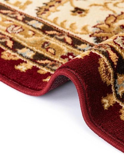 Rugs.com Aditi Collection Rug – 3 Ft Square Red Medium-Pile Rug Perfect for Living Rooms, Kitchens, Entryways