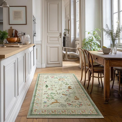 Machine Washable Throw Rugs for Entryway: 3x5 Door Mat Indoor Entrance Small Rug Stain Resistant Non Slip Low Pile Soft Carpet for Kitchen Front Door Indoor Entrance Entry Bedroom
