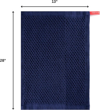 Cotton Waffle Weave Kitchen Towels - Pack of 4 (13x28 Inches) | Ultra Soft, Absorbent Dish Towels | Quick Dry Towel, Dish Cloths, Hand Towels & Dish Rags - Blue (Kitchen Essentials)