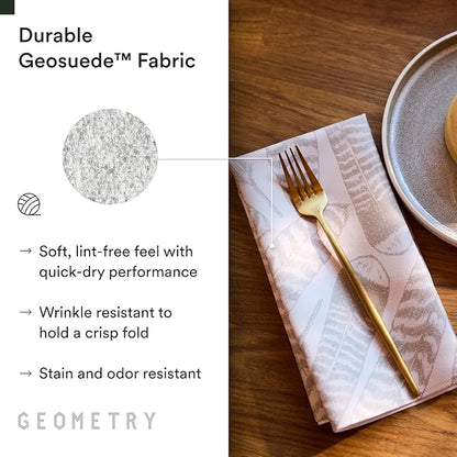 GEOMETRY Christmas Dinner Napkins - Premium Cloth Napkins - Quick Dry & Super Absorbent Table Napkins - Premium Geosuede Linen Napkins - Merry Xmas 19" x 19" - 6 Pieces