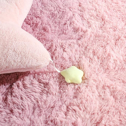 DweIke Luxury Shaggy Runner Rugs for Bedroom, 2x6 Feet Fluffy Runners Carpet for Girls Boys Kids, Non-Slip Extra Comfy Plush Bed Beside Rug for Living Room Nursery Home Decor, Pink and Purple