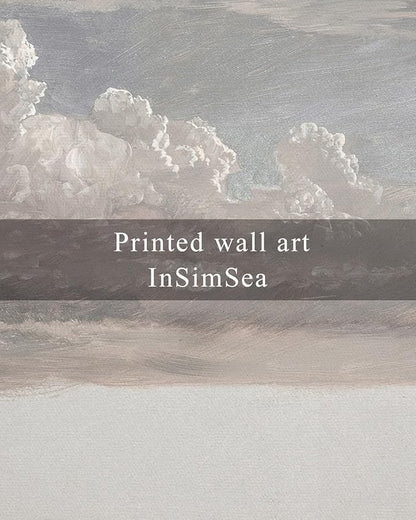 InSimSea Framed Canvas Wall Art Vintage Decor, Home Decor Classical Oil Painting Cloud Study Wall Decorations for Living Room, Large Prints Artwork for Bedroom Bathroom Gallery, 24"x36"