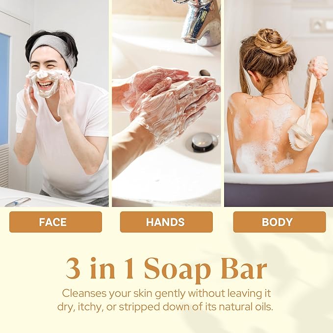 Wavertree & London Honey & Almond Scented Natural Soap Bar, 7oz Moisturizing French Triple Milled Soap Bar for Women & Men Enriched with Organic Shea Butter, Pure Bath & Body Soap (1 Bar)