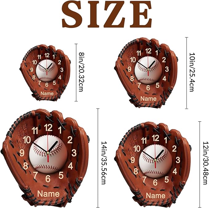 Personalized Clocks with Name Custom Soccer Wall Clock for Home Decoration Fathers Day Dad Gifts Birthday Christmas Creative Clock Customized Gift for Men Women Bedroom Living Room Decor