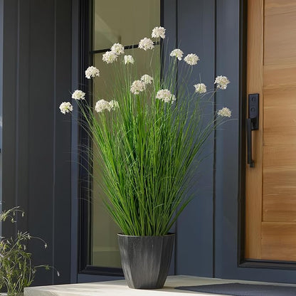 48in Lifelike Artificial Tall Grass Plant with 12 Lifelike Dandelion Flower and Non-Toxic,odorless Fake Tall Frass Plant Fake Plants for Indoor Decoration,Home Decor