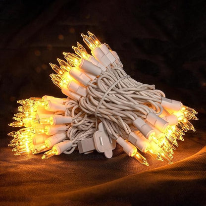 4PSC Christmas Lights 100 Count Mini Clear Lights 22.7ft White Wire String Lights Set for Outdoor Indoor Christmas Decorations Wedding Decorations Valentines Day Decor,UL Certified